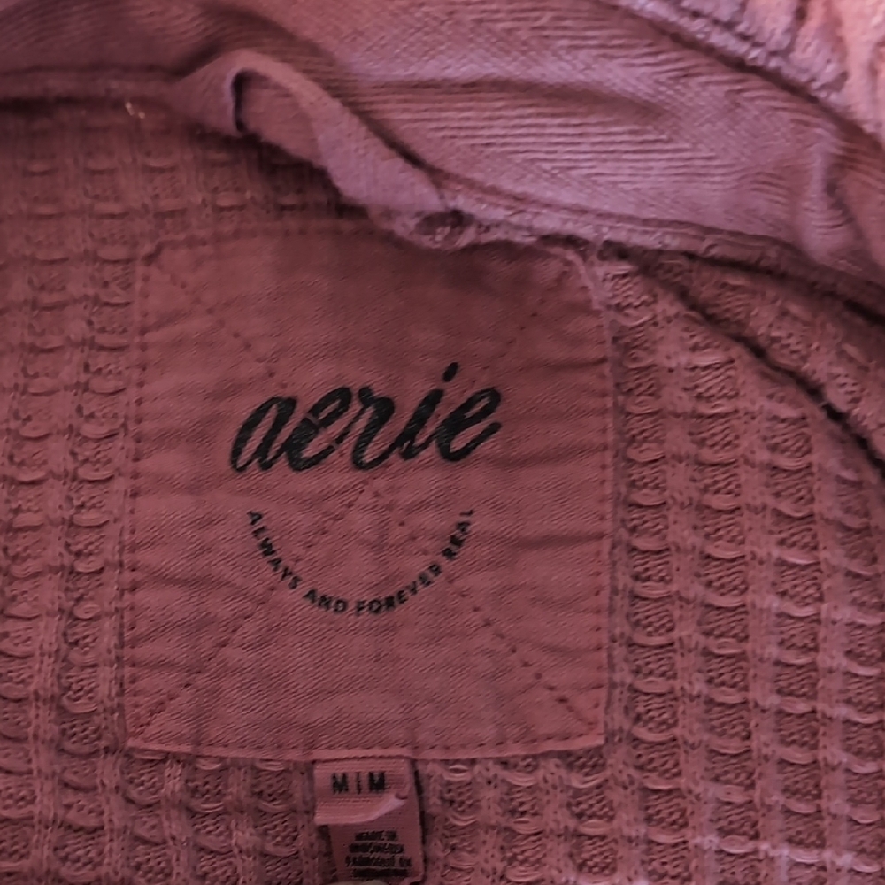 Aerie Mauve Waffle Knit Top - Picture 2 of 2